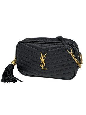Saint Laurent Mini Bag Fringe Leather Black